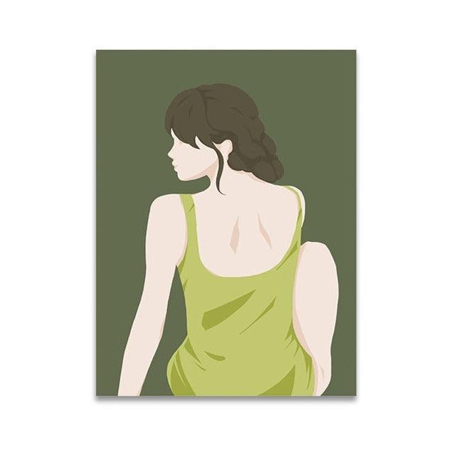 Woman In Green Canvas Art