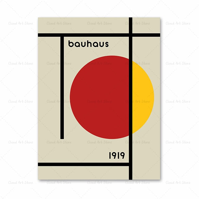 Abstract Bauhaus Geometric Wall Art Canvas