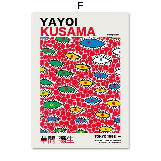 Abstract Yayoi Kusama Gallery Wall Art Canvas