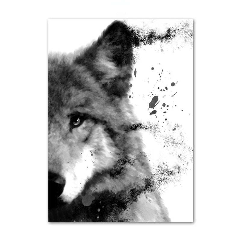 Black and White Fading Animal Canvas Art