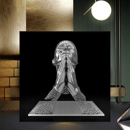 Metal Statue Canvas Art