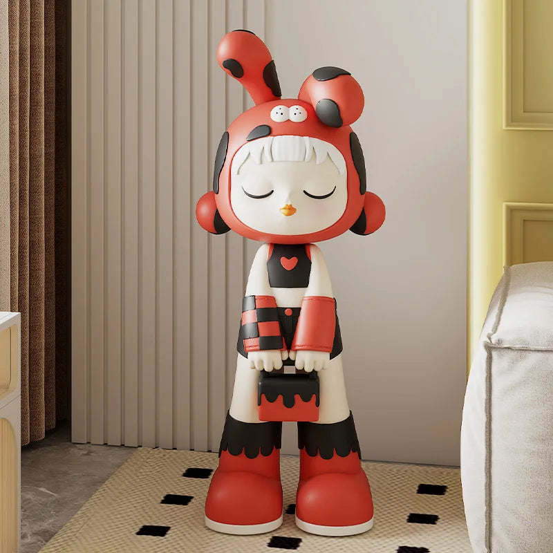 Cute Rabbit Girl Floor Ornament