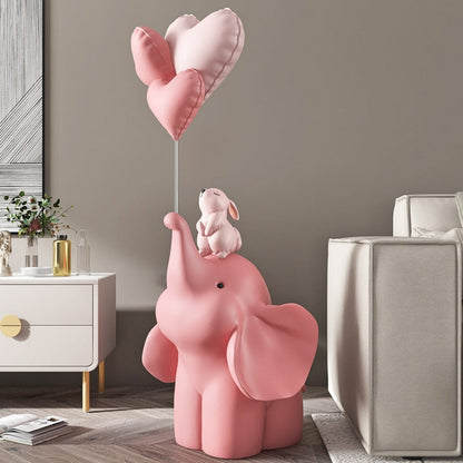 Elephant Bunny with Balloon Statue