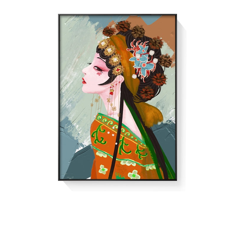 Chinese Traditional Peking Opera Female Canvas Art