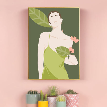 Woman In Green Canvas Art