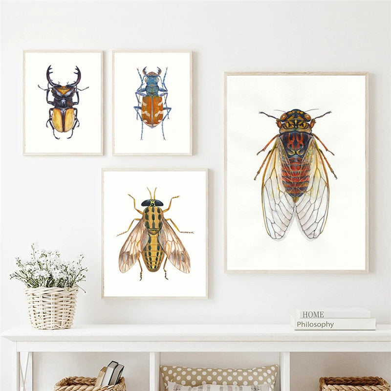 Beetle Insect Bee Nursery Room Canvas Art