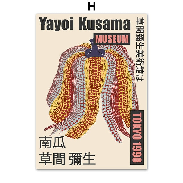 Abstract Yayoi Kusama Pumpkin Gallery Wall Art Canvas