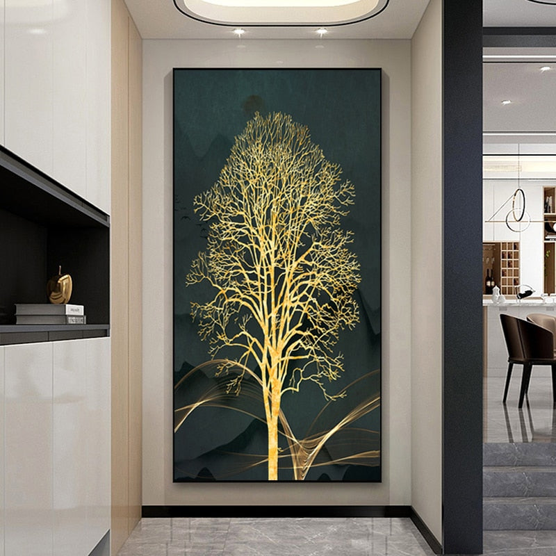 Golden Tree Canvas Art