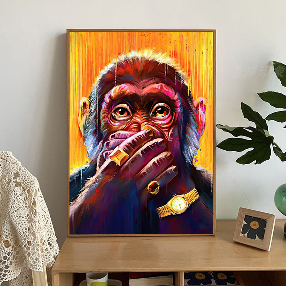 Chimpanzee with Sunglasses Canvas Art