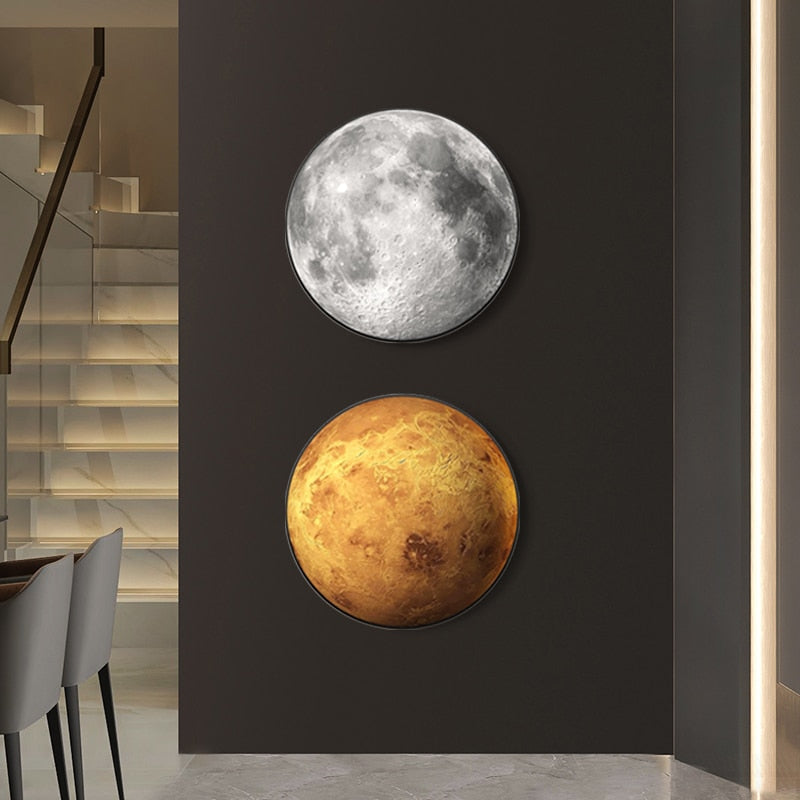 Planet Round Canvas Art