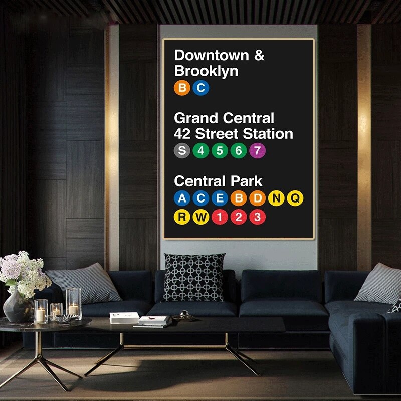 New York Subway Lines Canvas Art