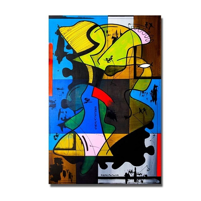 Abstract Picasso Graffiti Figure Canvas Art