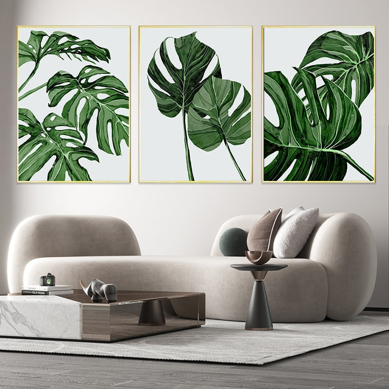 Monstera Leaves Canvas Art