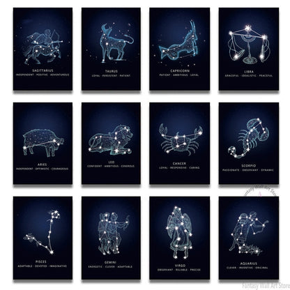 Zodiac Sign Astrology Canvas Art