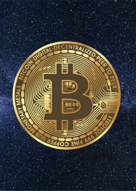 Sparkling Golden Crown Bitcoin Canvas Art