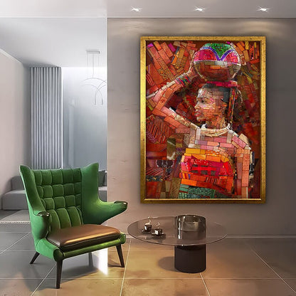 African Ethnic Mosaic Canvas Art