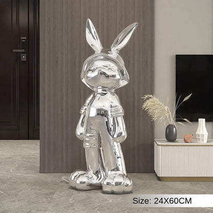 Electroplated Rabbit Floor Ornament Statue