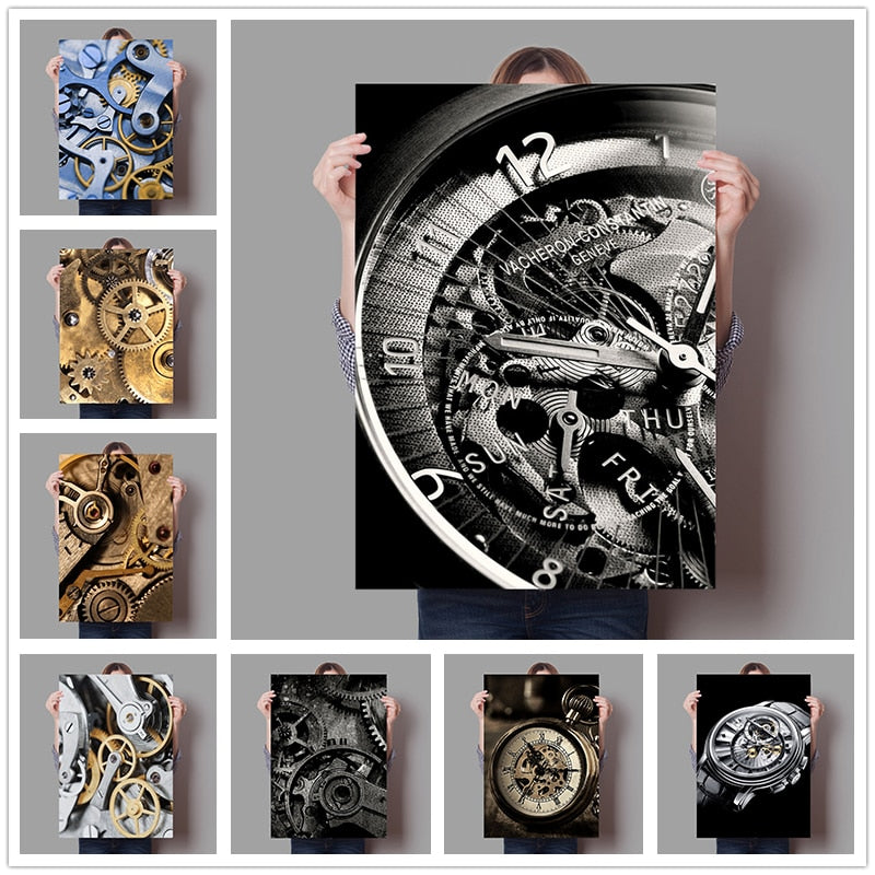 Retro Luxurious Mechanical Watch Canvas Art