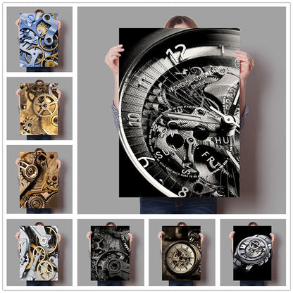 Retro Luxurious Mechanical Watch Canvas Art