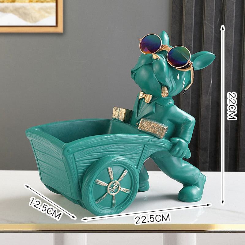 Builder French Bulldog Storage Statue