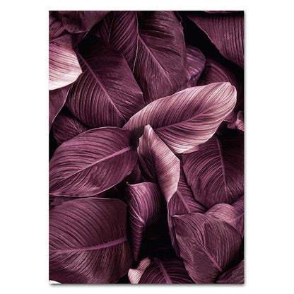 Purple Leaves Flower Canvas Art