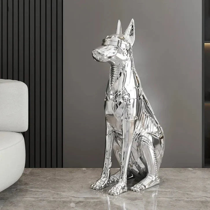 Robot Dog Electroplated Floor Ornament