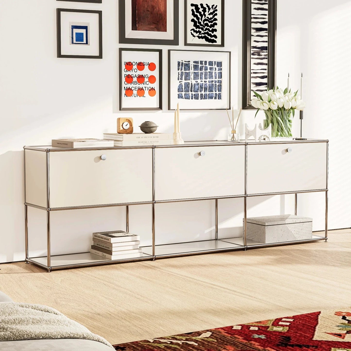 USM Haller White Modular Storage Cabinet Replica