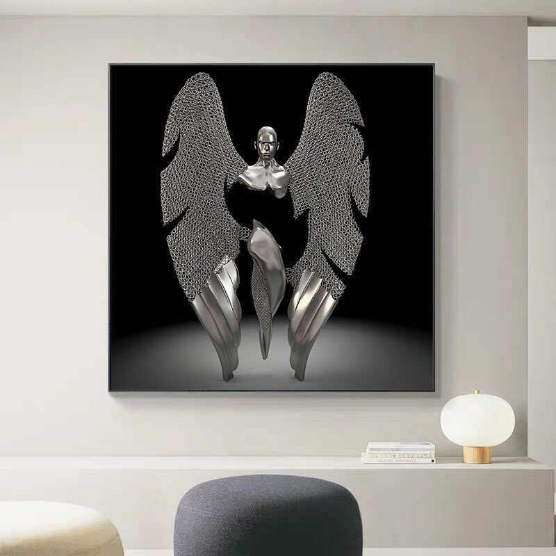 Metal Statue Canvas Art