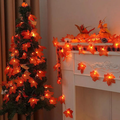 LED Maple Leaf String Lights