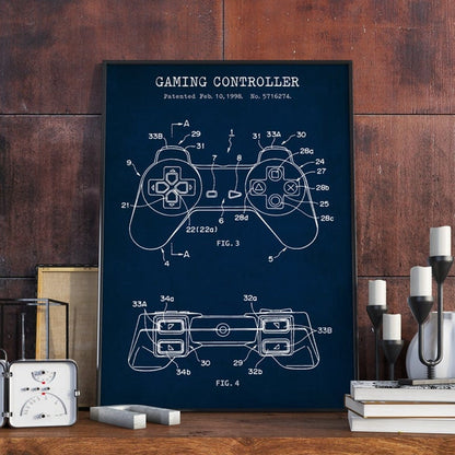 Gaming Controller Blueprint Canvas Art