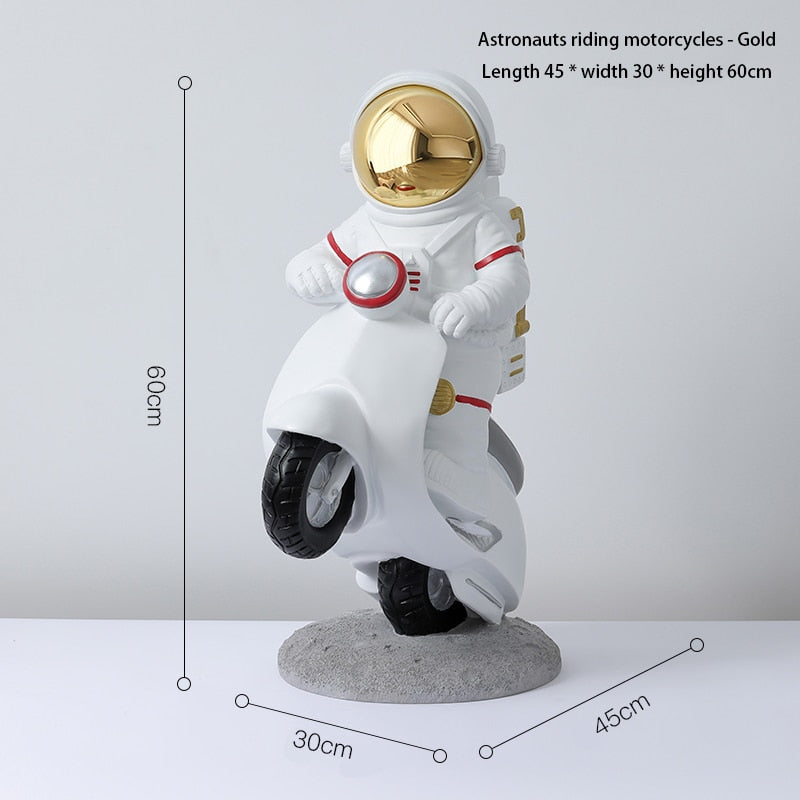 Astronaut Riding Motorcycle Landing Floor Ornament