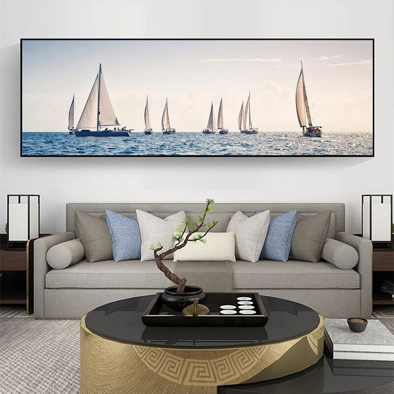 Sailing Boat Seascape Canvas Art