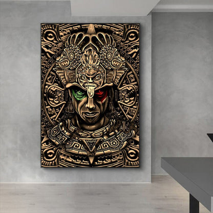 Bronze Aztec Canvas Art