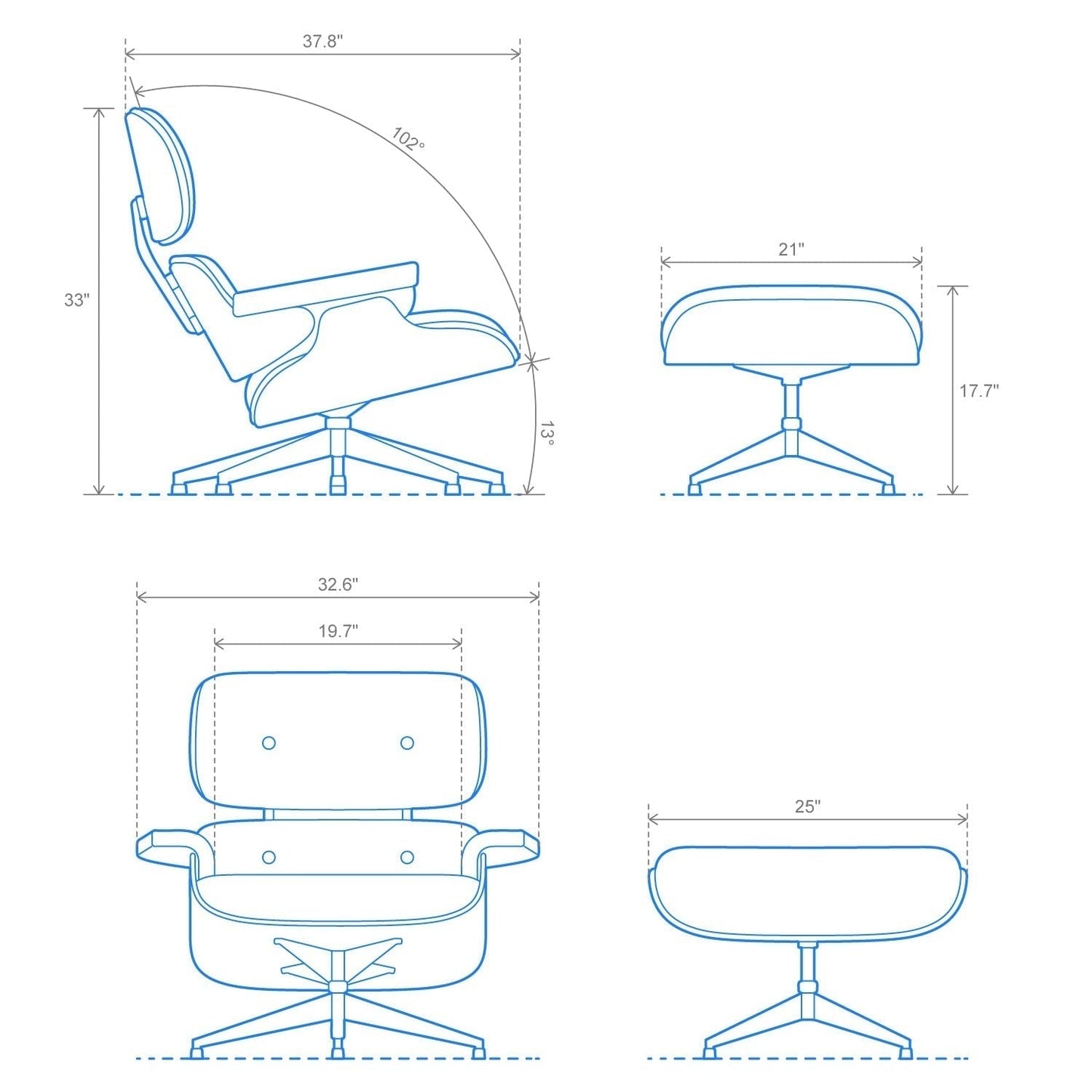 Eames Lounge Chair and Ottoman (Tall Version)