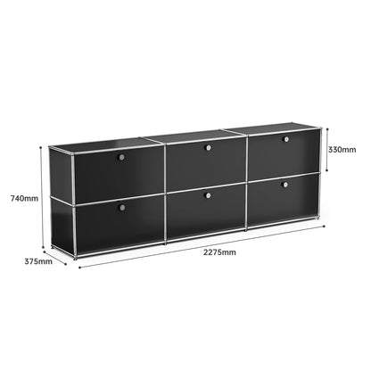 USM Haller Black Modular Storage Cabinet Replica