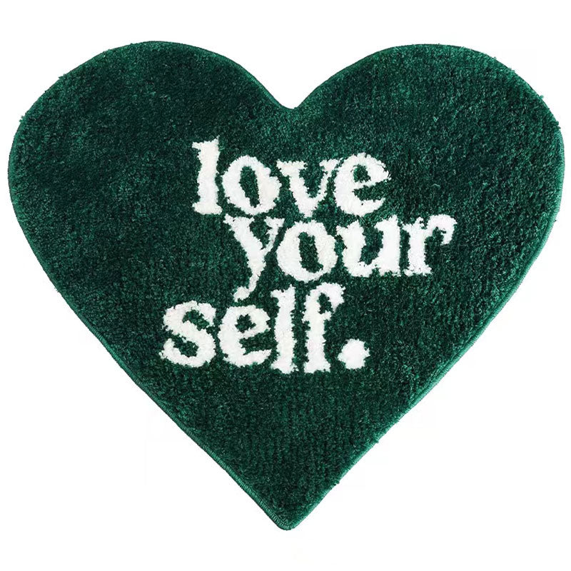 Green Heart Love Yourself Rug