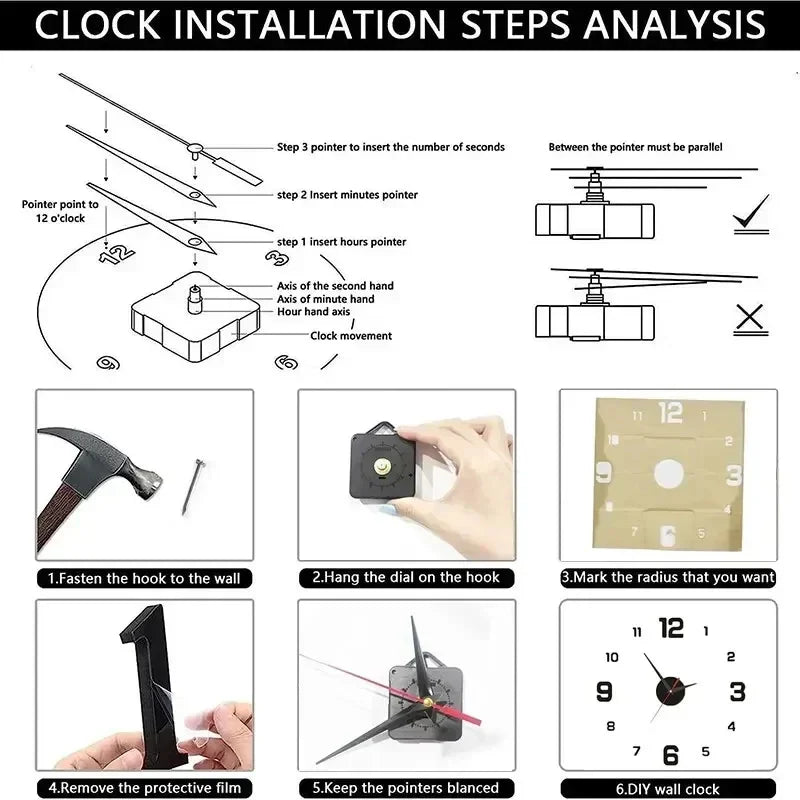 Frameless DlY Wall Clock⏱️