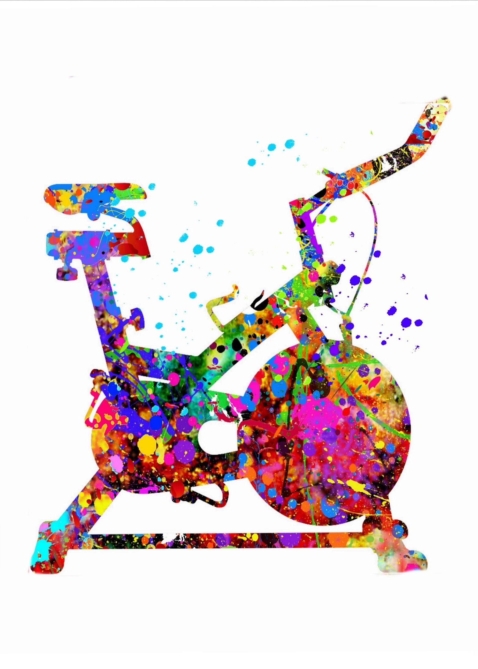 Exercise Bike Watercolor Gym Canvas Art