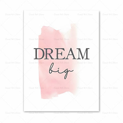 Motivational Quote Pink Canvas Art