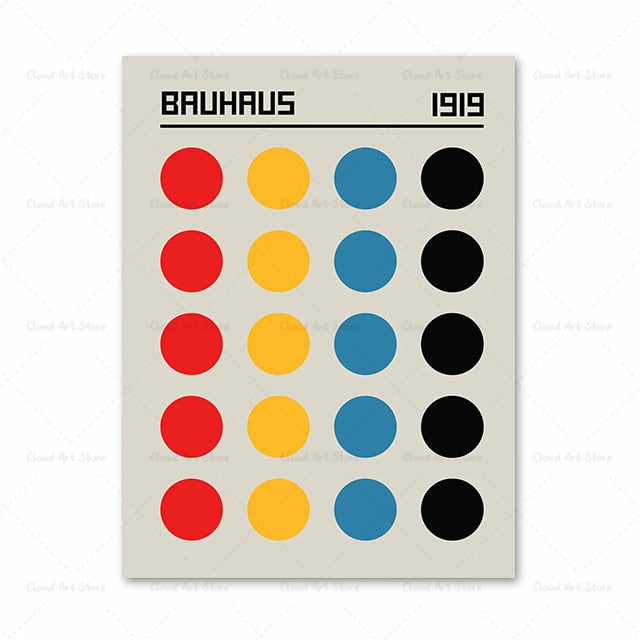 Abstract Bauhaus Geometric Wall Art Canvas