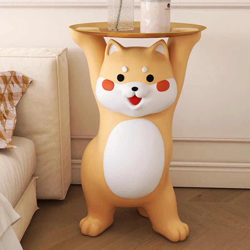 Shiba Inu Cute Dog Floor Ornament with Tray