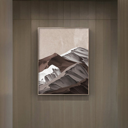 Abstract Brown Gray Mountains Canvas Art