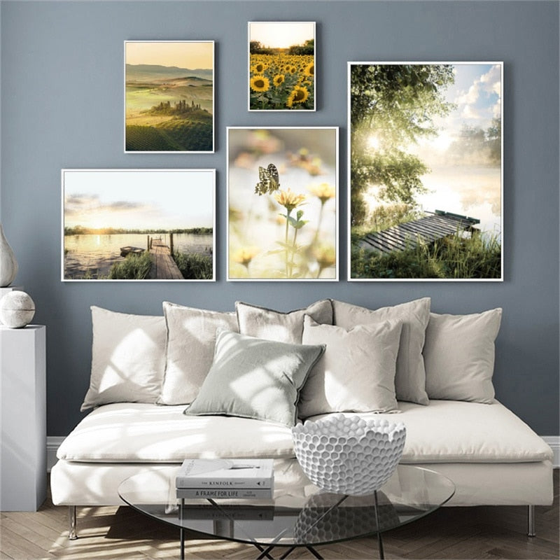 Spring Morning Sunrise Sunflower Canvas Art