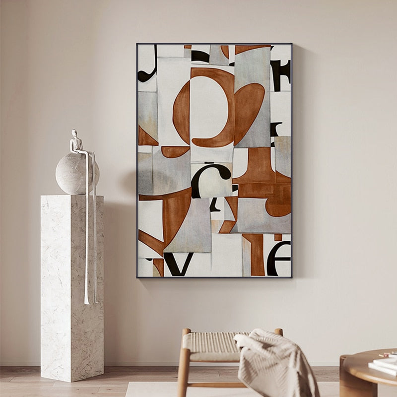 Abstract Wood Geometric Pattern Canvas Art