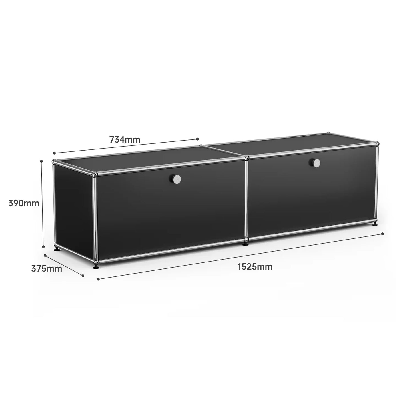 USM Haller Black Modular Storage Cabinet Replica