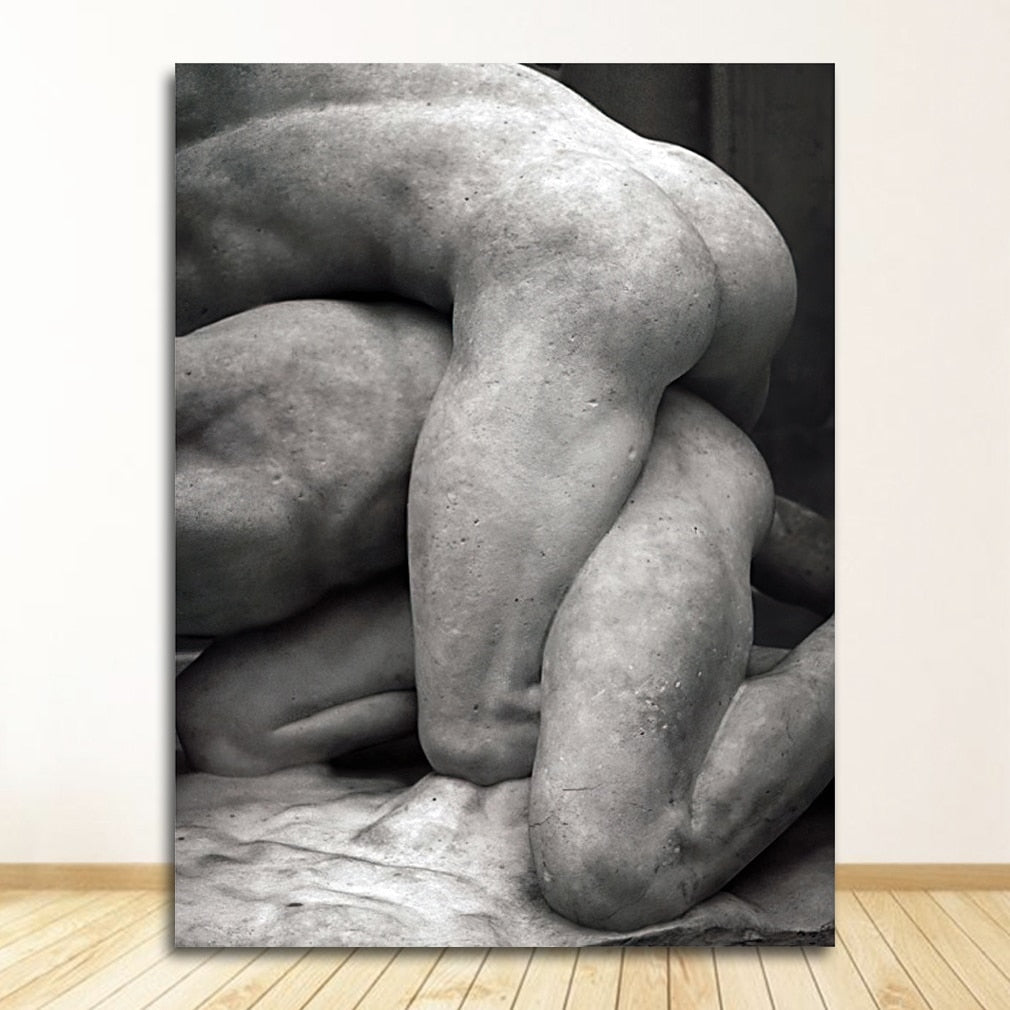 Black and White David by Michelangelo Canvas Art