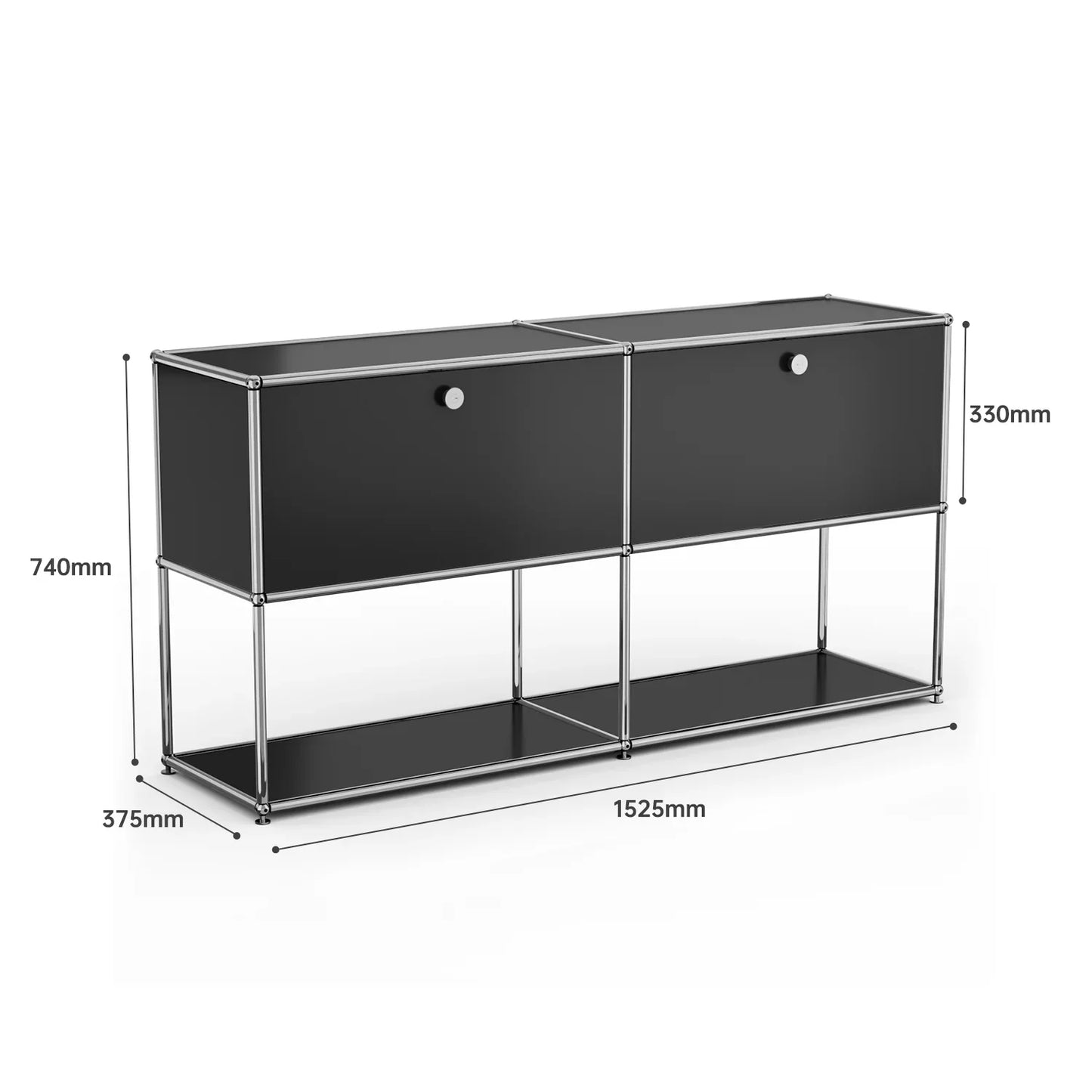 USM Haller Black Modular Storage Cabinet Replica