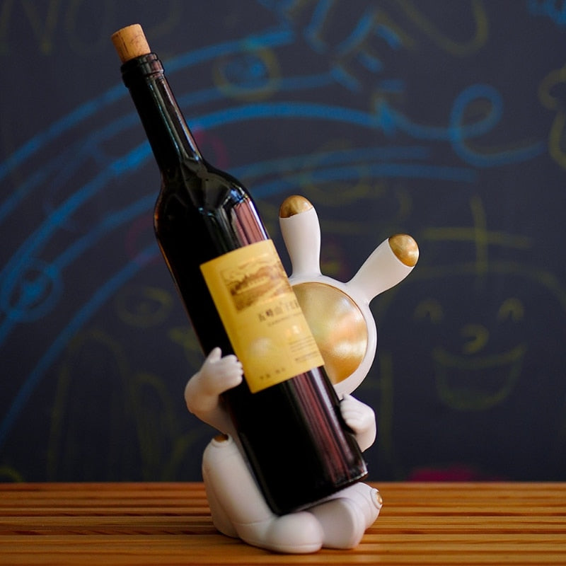 Astronaut Space Rabbit Wine Holder Storage Statue