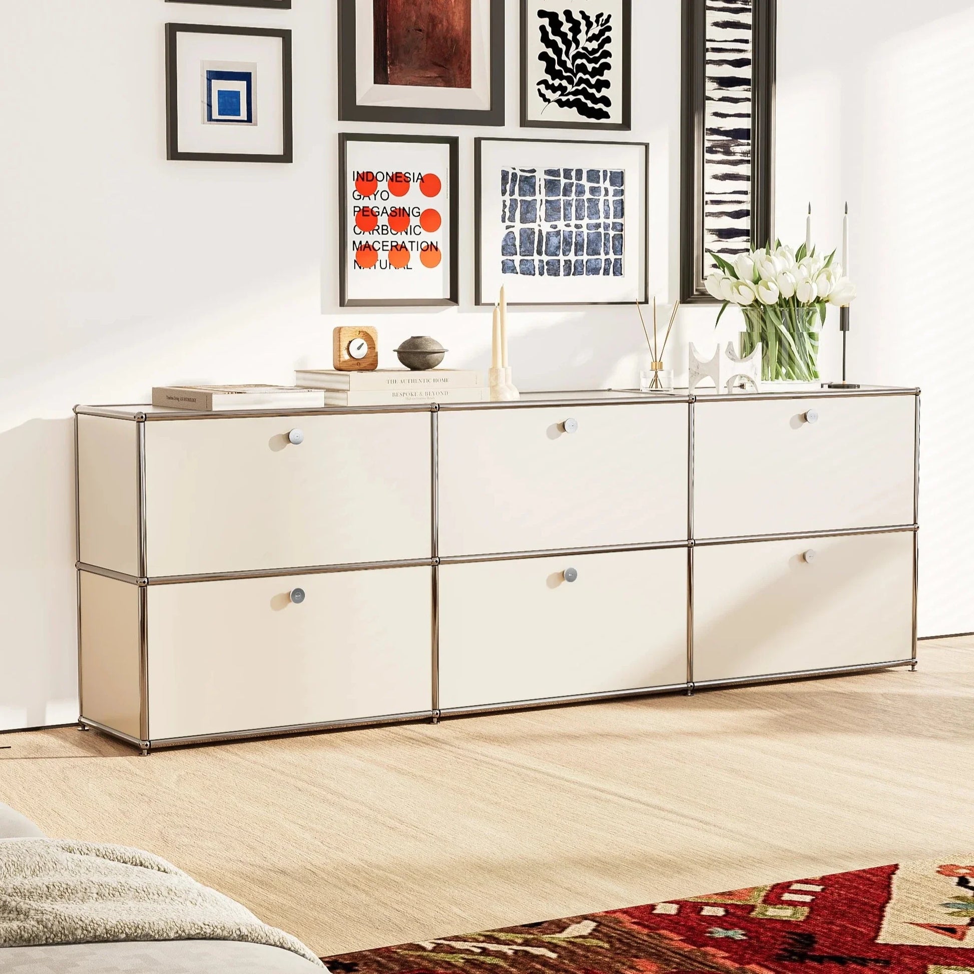 USM Haller White Modular Storage Cabinet Replica