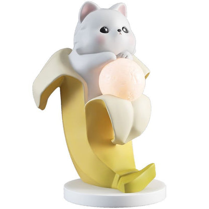 Cat in Banana Statue with Light